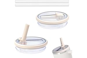 BUOSHUO Stanley Cup 2 sztuki, szczelna i szczelna pokrywka zamienna z 2 słomkami do picia, wielokrotnego użytku, pyłoszczelna, do kubków o pojemności 40 oz, 2 sztuki