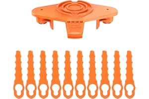 Moupaa WA0010 Wymienne ostrze głowicy + 10 szt. ostrzy do Worx WG180, WG175, WG163, WG156, WG155, WG154, WG153, WG152, WG151, WG150 trymer strunowy