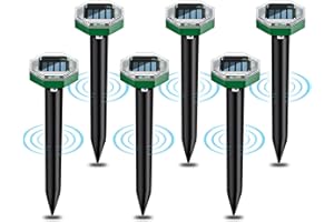 GZAODAO Scaccia Talpe Ultrasuoni Solare 6 Pezzi, con IP65 Impermeabile, Dissuasore in ABS, Verde