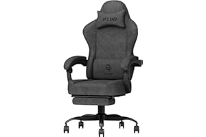 PZDO Sedia Gaming Ergonomica Sedia da Ufficio con Tessuto High-Tech, Poltrona Gamings con Poggiapiedi,PC Sedie Computer Gaming Chair Poggiatesta, Adulti, Adolescenti, regalo, 150 kg(Nero)