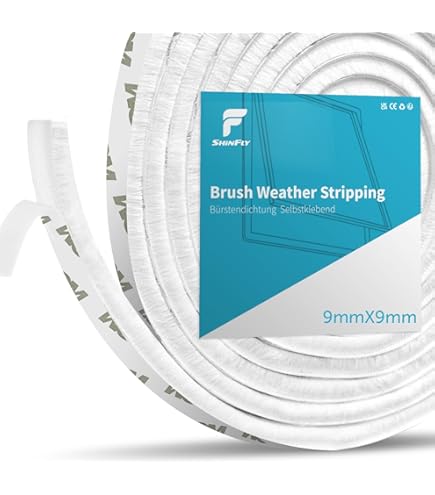 Guarnizione A Spazzola Autoadesiva 15m - Paraspifferi Nero 9x9mm Per Isolare Finestre E Porte Da Polvere, Rumore E Insetti - Foto 12