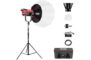 GVM 300 W LED-videolampa med softbox, Bowens LED fotografi kontinuerligt ljus studioljus, tvåfärgad 2700 K~6 800 K videobelys