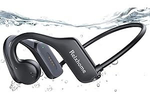 Relxhome Casque Conduction Osseuse, Écouteur Natation À Bluetooth 5.3, mémoire 32 Go intégrée, Lecteur MP3 Étanche IPX8,Casque Sport pour la Natation, Parfait pour Course, Natation