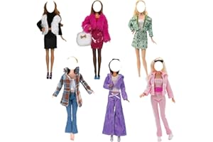 Lance Home 5 Conjuntos Ropa de Faldas de Verano y Otoño Vestidos + Zapatos de Manga Larga Abrigo Moda para 29cm Muñecas Accesorios Vestido de Fiesta Sombrero para niños Estilo Casual