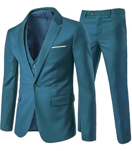 Herrenanzug 4-teilig – Elegant, Slim-fit, Einreihig In Einfarbig – Inkl. Sakko, Hose, Weste & Krawatte (wahlweise Große Größen)
