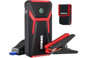 GOOLOO Booster Batterie Voiture 1500A GE1500 Jump Starter avec Pinces Sécurité Intelligentes Supersafe +Lampe LED+Sorties ChargeRapide 3.0 (6,0L Essence/4,0L Diesel)