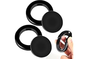 IHLOOTD 2 Piezas Anillo de Agujero para Sombrilla de Mesa, Tapón de Silicona de 4,2 cm, Accesorios para Soporte de Sombrilla en Mesa de Jardín, Vidrio o Playa (Negro)