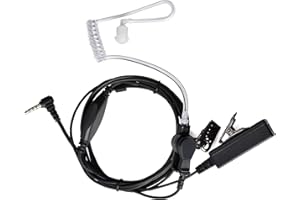 HYS Cuffia acustica 3,5 mm, microfono integrato PTT Security Headset compatibile con radio Baofeng UV3R BF-T1 BF-T6