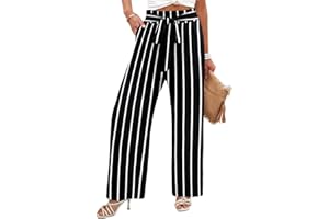 CHICZONE Women's Flowy Toursers Palazzo Lounge Casual Wide Leg Sweatpants High Waist Adjustable Knot Pants with Pockets