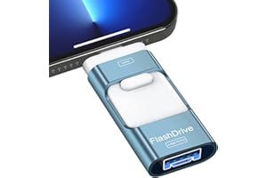 Sunany 128GB USB Flash Drive, USB Stick with iOS/USB 3.0/Micro USB/Type-C Port, Photo Memory Stick External Storage, Multi-Port Thumb Drive for Phone/Pad/Android/Tablet/PC/Computer (Blue)
