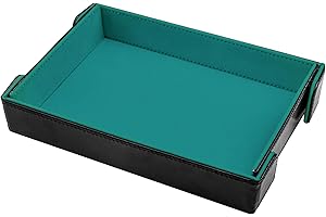 SIQUK Plateau de Dés Magnétique Piste de Dés Pliable Rectangulaire Dice Tray pour DND RPG Jeux de Table, Cyan