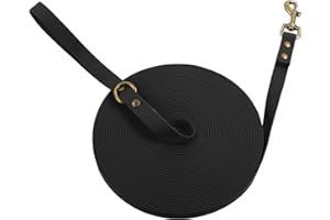 Wisedog Black 10m Long Line Training Lead for Dogs - Vintage Classic Style Dog Lead