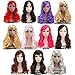S-noilite® Womens Sexy Long Wig Fancy Dress Full Hair Wigs Costume Party Hen Night Club (Curly-19inches, Black)