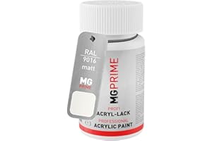 MG PRIME RAL 9016 Blanc signalisation/Traffic white mat stylo retouche 50ml à séchage rapide