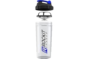 ROCKITZ 1000ml Protein Shaker & Trinkflasche - garantiert auslaufsicher - BPA frei - patentiertes Mischsystem - Freizeit und Fitness Proteinshake Flasche