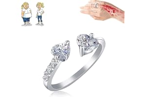 DHLIIQQ Kanni Chalcedony Ioni Ring,Ionix Therapy Quartz Crystal Ring for Weight Loss,Double Hearts Open Adjustable Ring,Lymph Drainage Magnetic Therapy Ring for Women