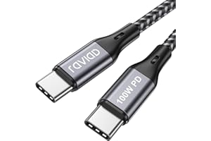 RAVIAD USB C auf USB C Kabel 1M, 100W USB C Kabel PD Schnellladekabel Nylon USB Typ C Ladekabel für iPhone 16/15 Pro Max, Galaxy S24/S23/S22, MacBook Pro/Air, Pad Pro, Huawei, Pixel