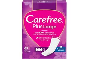 Carefree Plus Large Panty Liners Fresh Scent Fast Absorbing Cover 48pcs