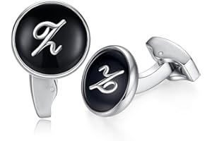 HONEY BEAR Briefe Initialen Buchstabe manschettenknöpfe Herren Edelstahl Hochzeit Cufflinks Manschettenknopf Schwarz