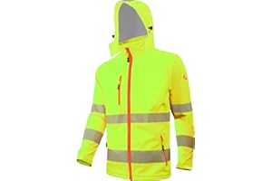 ACE Neon Lite Warnschutz-Jacke - Softshell-Warnjacke inkl. Reflektoren und abnehmbarer Kapuze - EN ISO 20471