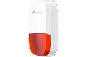 Nivian–Sirena inalámbrica compatible con sistema de alarma Nivian–Apta para interior y exterior resistentes al agua–Alerta lumínica y sonora de 95dB–Incluye batería de respaldo-Fácil instalación