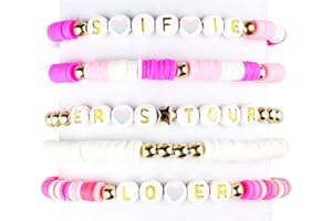ARZASGO 5 Pcs Singer TS Bracelets Set Friendship Bracelets for Women Girls Outfits Jewelry Set for Fans Gifts