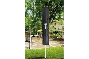 MONAL Rotary Washing Line Cover Waterproof Fabric - Heavy Duty Rotary Clothes Line Cover - Protective Weather Resistant Parasol Cover for Garden Dryer and Airer Black