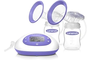 Lansinoh - Sacaleches Eléctrico Doble 2 en 1 - Extractor de Leche Materna - Funciona con Corriente o con Batería