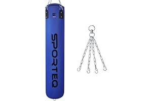 Sporteq Dyno Filled Heavy Boxing Bag 3FT, 4FT & 5FT for All Ages & Genders | Punching Martial Arts Kickboxing Muay Thai Karate | Home & Commercial Gym Use