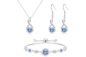 Cangall Silber Schmuck Set Damen, 925 Sterling Silber Halskette & Ohrringe & Armband Set mit AAAAA Cubic Zirkonia, Unendlichkeit Silberschmuck Damen 925 Hochzeitstag Liebesgeschenk für Braut Frauen
