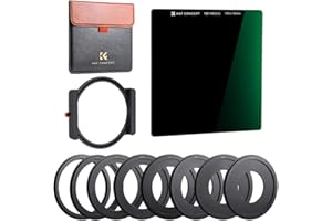 K&F Concept Nano-X Kit da Filtro Quadrato ND1000 (10 stops) a Lastra 100x100mm, 8x Anello Adattatore e 1x Portafiltro Mentale Compatibile Nano-X Porta Filtri per Lente