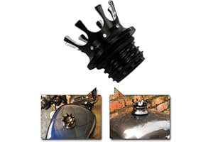 YHMTIVTU Motorrad-Tankdeckel aus Aluminium mit King-Kronen-Gasdeckel Rechtsgewinde passend für Harley Sportster XL 883 1200 48 Dyna Road King Softail schwarz