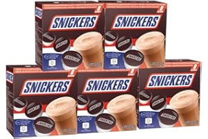 Snickers Hot Chocolate Dolce Gusto Capsules Compatibles - Boisson Chaude Originale Snickers Chocolat et Nougat aux Cacahuètes - 40 Capsules, 40 Portions