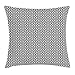 Produktbild RAINNY Black and White Throw Pillow Cushion Cover, Angled Lines with Cube Pattern Abstract Monochrome Geometric Composition, Decorative Square Accent Pillow Case, 18 X 18 inches, Black White