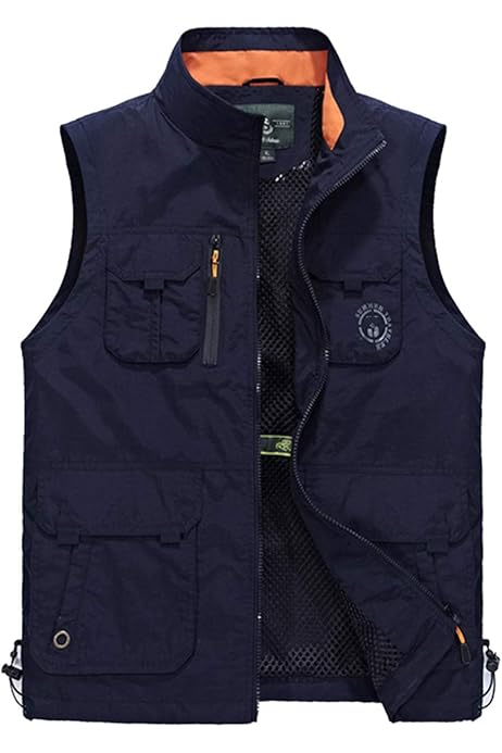 Gilet Da Caccia Uomo Con Multiple Tasche - Giubbotto Senza Maniche In Cotone Per Trekking E Pesca - Foto 3