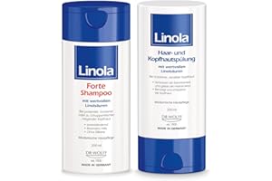 Linola Forte Shampoo & Haar- und Kopfhautspülung - 2 x 200 ml | Dusch-Set gegen Juckreiz und Schuppenflechte | Für entspannte Kopfhaut und geschmeidiges Haar