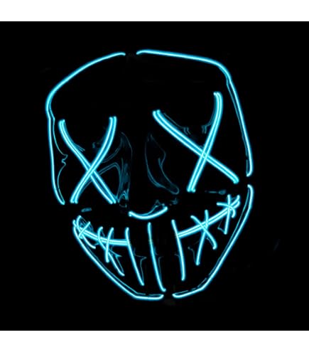 Ucult LED-Maske – Leuchtende Party-Maske Für Karneval, Halloween, Fasching, Mit Blink-Funktionen, In Grün