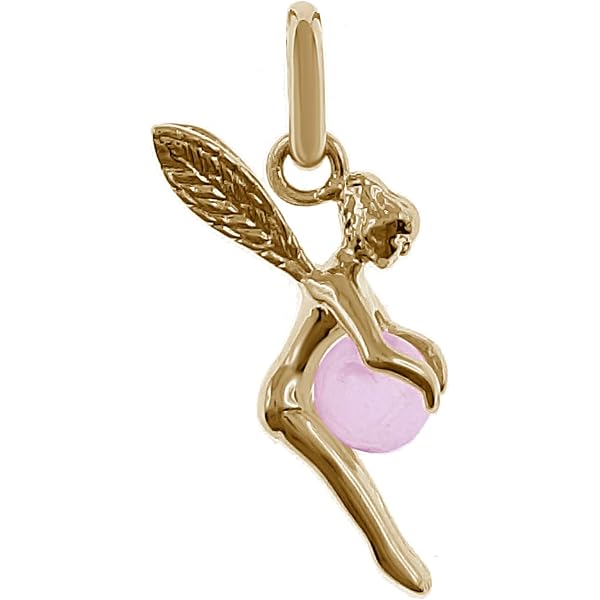 Collier Pour Enfant Fée Clochette - Pendentif Cristal Sur Chaîne Plaqué Or 45 Cm - Bijou Fantaisie