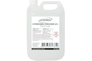 Lucemill Hydrogen Peroxide 6% Food Grade I 5 Litre I Liquid Hydrogen Peroxide Food Grade I Unstabilised I Eco Friendly I Additive Free