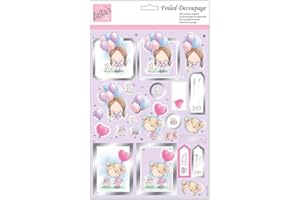 Anita's A4 Birthday Balloons Decoupage Sheet, Accessories Supplies For Craft, Paper Craft, Scrapbooking, Card Making, Origami, Ideal for Adult Craft, Adds Textured Pattern To Craft Projects