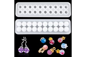 FineInno Stampi per Resina Orecchini, Stampi in Silicone per Gioielli, Stampo Piccole Sfere, Stampi Resina Epossidica Sfera per Creazione di Ciondoli Pendenti