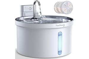FEELNEEDY 3,5L Fontaine à Eau Robinet pour Chat sans Fil avec Batterie 4000mAh, Fontaine a Eau Chat Silencieuse INOX Detecteur de Mouvement, avec 3 Filtre (Acrylonitrile butadiène styrène (ABS))
