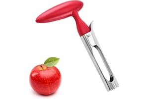 HFMYGS Apfelentkerner,Apfelausstecher,Entkerner Apfel,Edelstahl Apfelausstecher,Apfelentkerner mit einem roten Griff,Apfelentkerner mit einer gezackten Edelstahlklinge,für Äpfel Birnen und anderes Obst