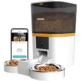 Haustier QQ005-Dual Kameralı Akıllı Kedi K&ouml;pek Otomatik Mama Kabı, App Uzaktan Kontrol, Sesle &Ccedil;ağırma, 480P Kamera, 6lt Hazne