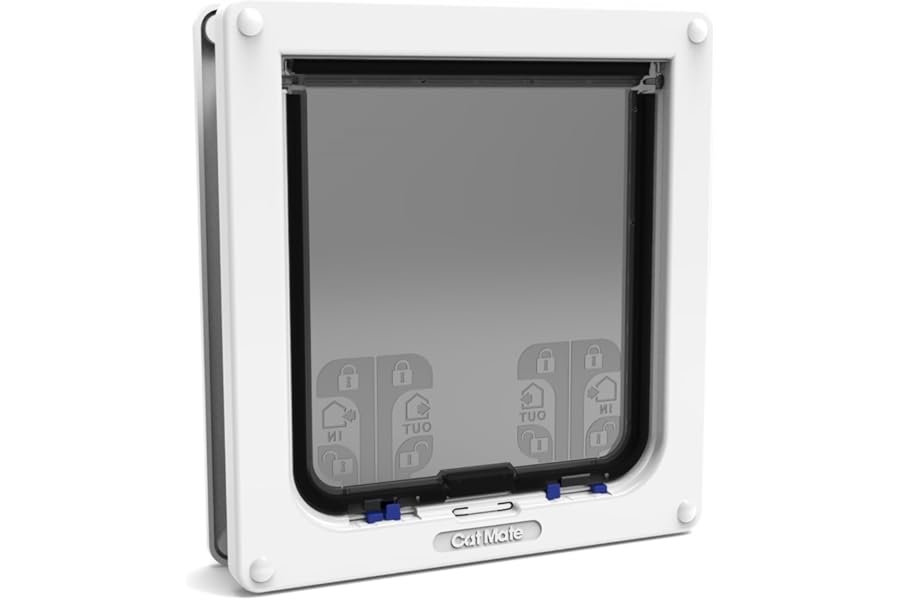 Cat Mate 4-Way Locking Cat Flap for Large Cats and Small Dogs, Easy Fitting, Fast Installation, Durable, Weatherproof, Silent, Convenient, Draught Excluder - White