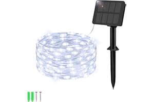 Etopgo Solar string lights outdoor garden, 5M50LED Solar Powered Fairy Lights Waterproof,8 Modes Copper Wire Solar decoration Lights for Tree,Patio, Garden,Yard,Home,Wedding,Party