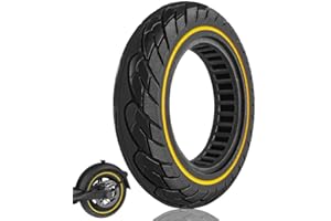 Felixstory Pneu Plein 10x2.125 pouces - Pour Trottinette Électrique Pure Air, SoFlow S06, Vivobike S2 & S3 Max, Xiaomi 3 lite/Essential/ Pro2 etc. - Pneu Anti-Crevaison 50/75-6.1 Jaune