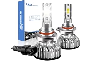 Chemini Lampadine HIR2 9012 LED,100W 10000LM per Auto Abbaglianti/Anabbaglianti Alta Luminosità 6000K Bianco Sostituzione Fari Allo Xenon O Alogena Lampada -2 Lampade