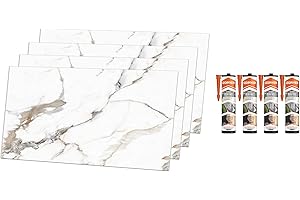 IZODEKOR Marble Look Wall Cladding – 4 pcs 120x60 cm – Wall Panels for Bathroom, Kitchen & Bedroom – Tile Alternative – Includes 4 Adhesive Sealants | Garden of Eden