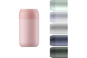Chilly's Serie 2 Taza de Cafe Termica - Taza de Doble Pared con Tapa - Acero Inoxidable sin BPA - Blush Pink, 340ml